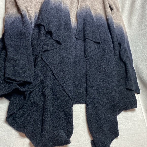 Barefoot Dreams Cozychic taupe to dark blue Ombre cardigan size 2XL - Picture 5 of 5